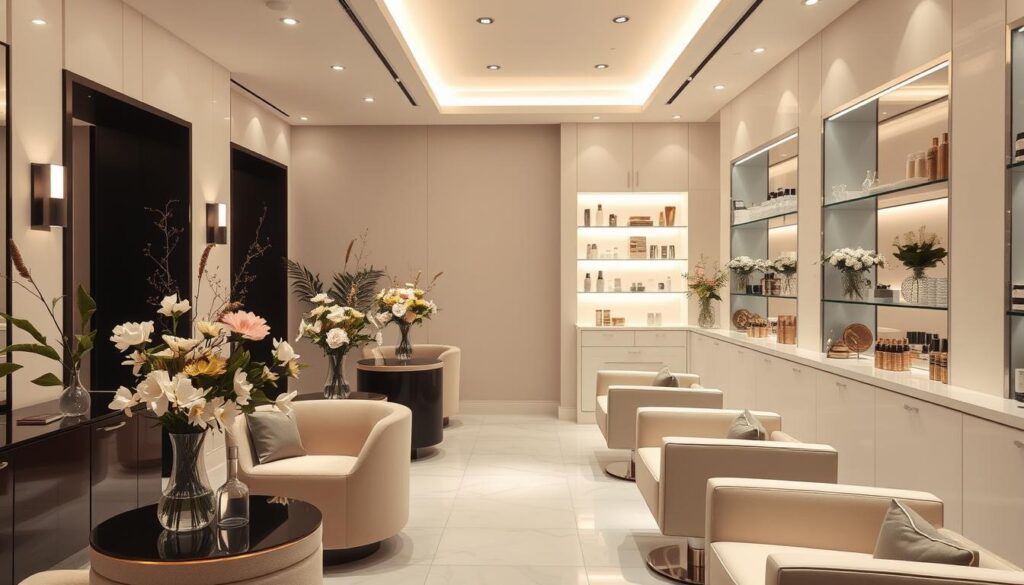 upscale beauty salon ambiance